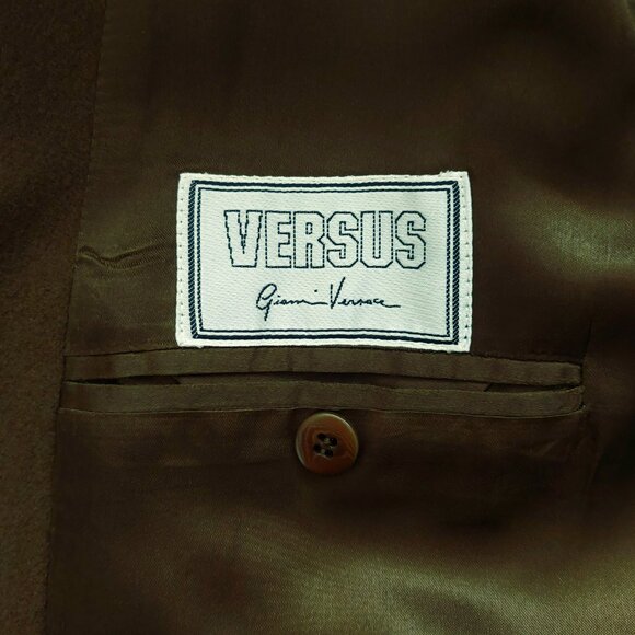 Versus Versace Vintage Olive Green Brown Wool Cashmere Blazer Jacket Siz… - Picture 8 of 9